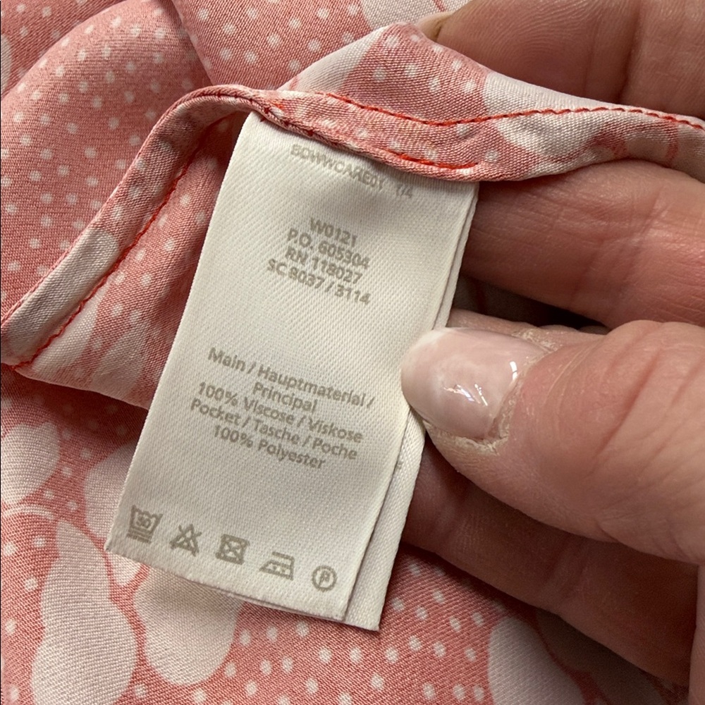 Boden Ruth Coral and White Floral Print Midi Dress Size 16R - Picture 8 of 9